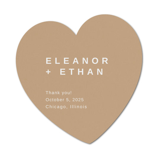Personalized Wedding Favor Tags | Fully Custom White Ink Print | Signature Shape 97