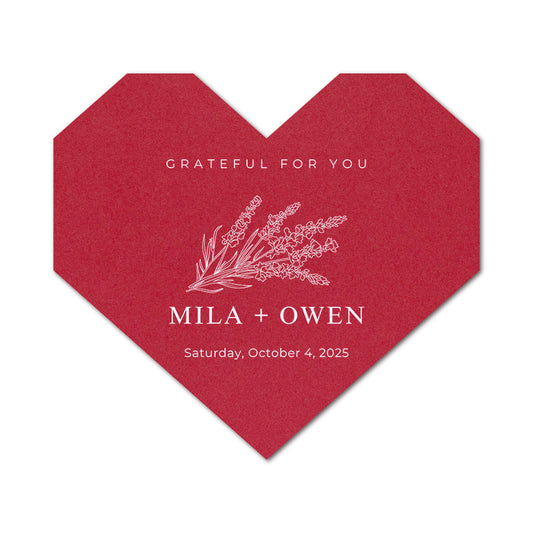 Personalized Wedding Favor Tags | Fully Custom White Ink Print | Signature Shape 98