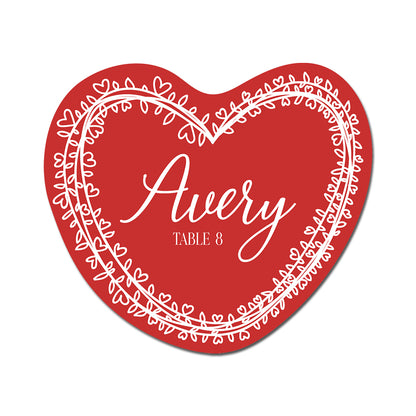 Personalized Wedding Place Cards | Semi-Custom White Ink Print | Signature Design 109