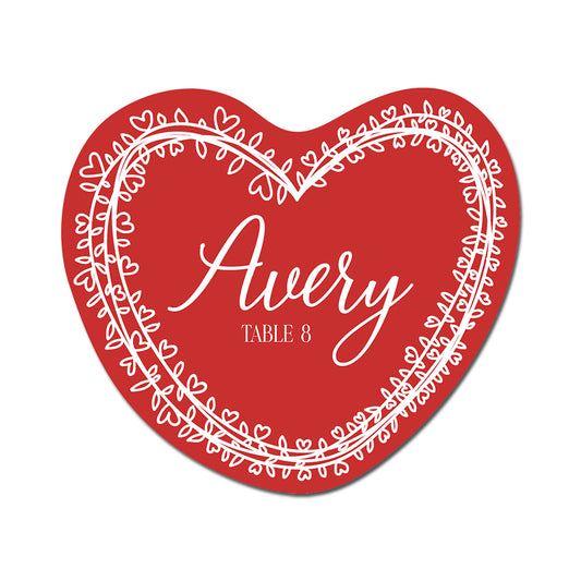 Personalized Wedding Place Cards | Semi-Custom White Ink Print | Signature Design 109
