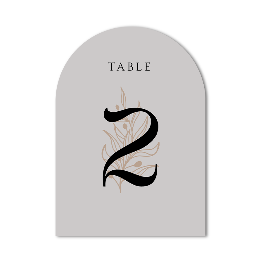 Arch table number card with custom print