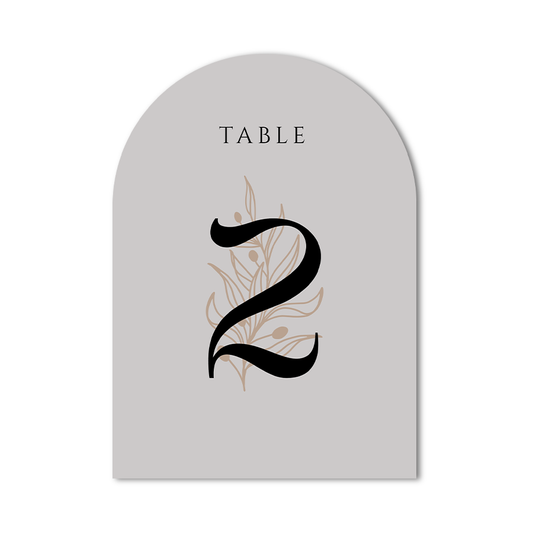 Arch table number card with custom print
