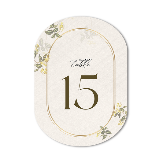 Oval table number custom printed on premium cardstock