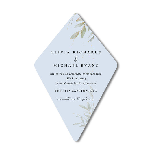 Personalized Wedding Cards | Fully Custom Print | Signature Shape C104