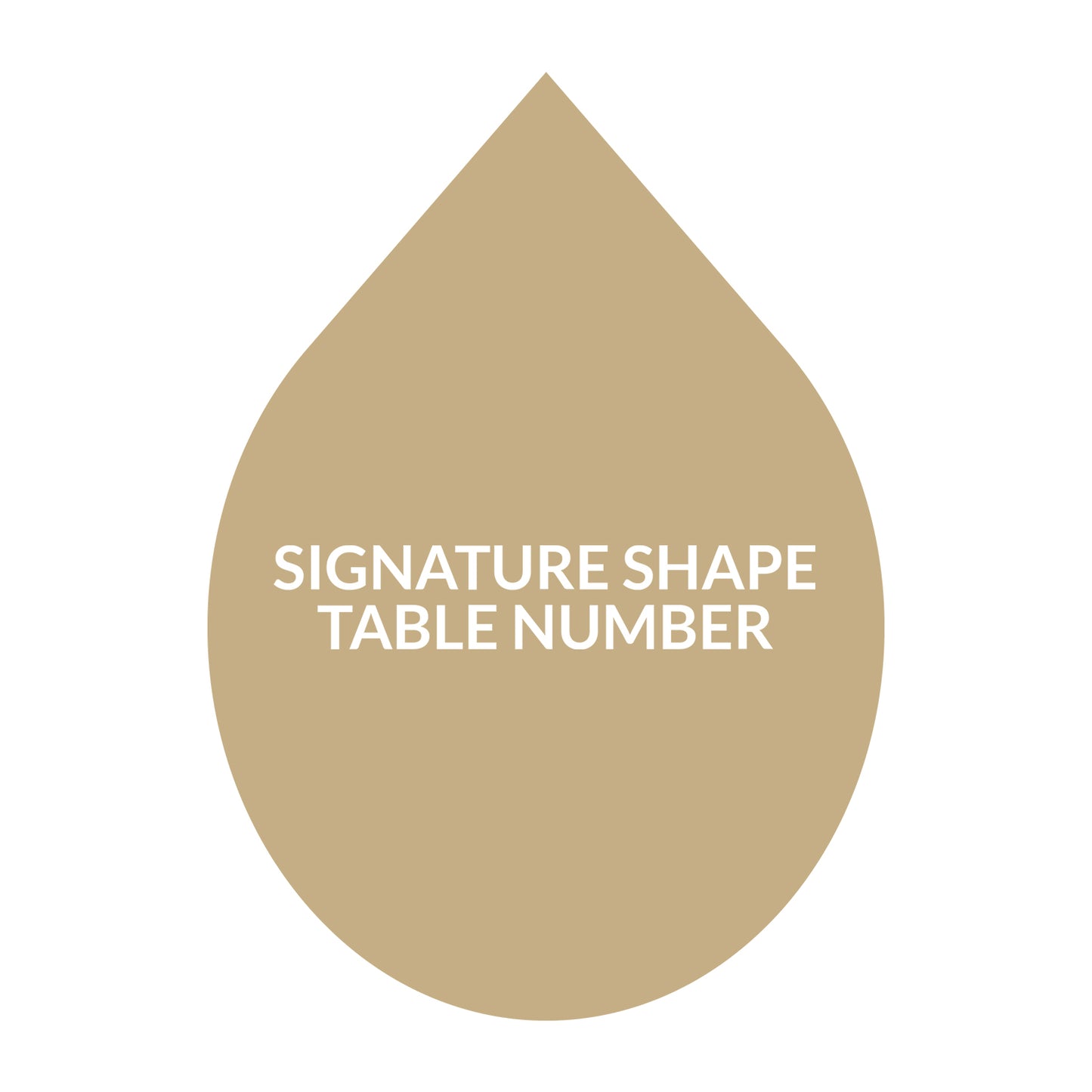 Full Color Print | Signature Shape | Custom Table Number - Shape C155