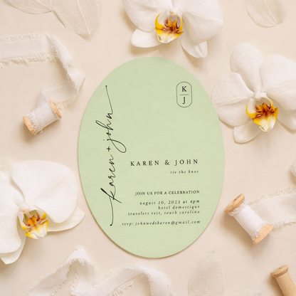 Personalized Wedding Cards | Fully Custom Print | Signature Shape C158