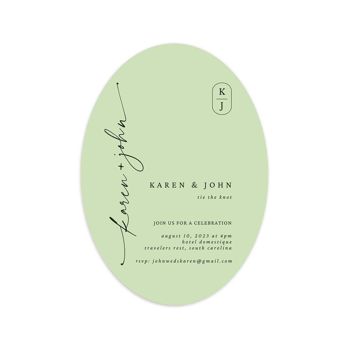 Personalized Wedding Cards | Fully Custom Print | Signature Shape C158