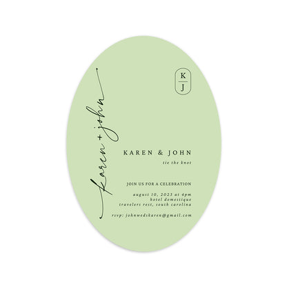 Personalized Wedding Cards | Fully Custom Print | Signature Shape C158