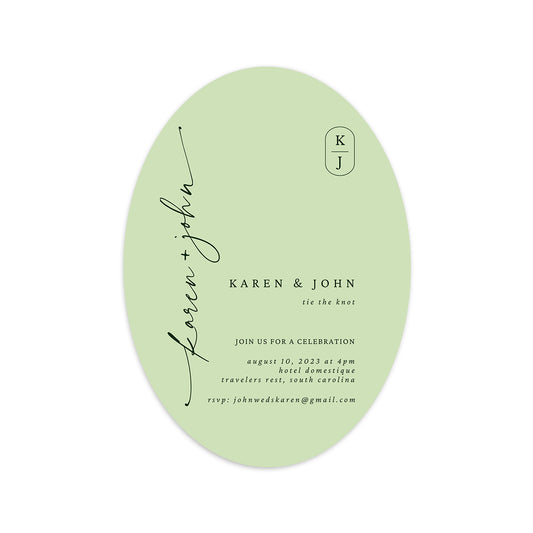 Personalized Wedding Cards | Fully Custom Print | Signature Shape C158