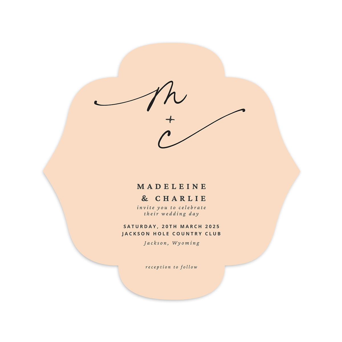 Personalized Wedding Cards | Fully Custom Print | Signature Shape SC163