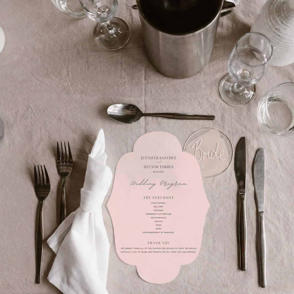 Personalized Wedding Cards | Fully Custom Print | Signature Shape C163