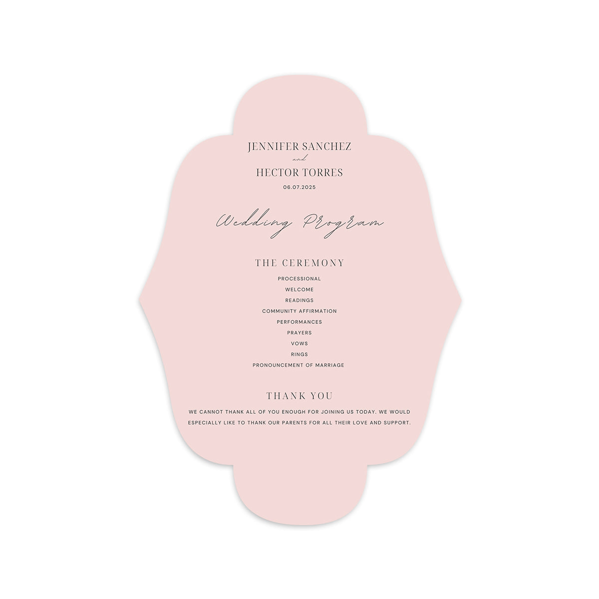 Personalized Wedding Cards | Fully Custom Print | Signature Shape C163