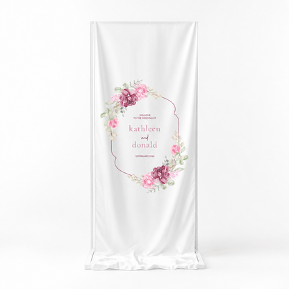 Personalized Chiffon Fabric Wedding Banner | Fully Custom Print