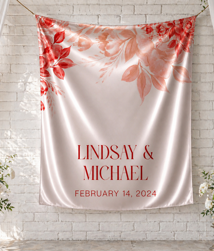 Personalized Satin Fabric Wedding Banner | Fully Custom Print