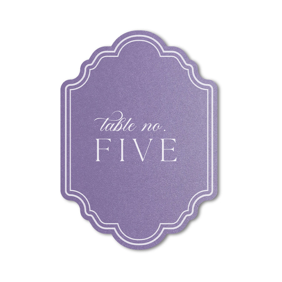 Custom print white ink printed wedding table number card