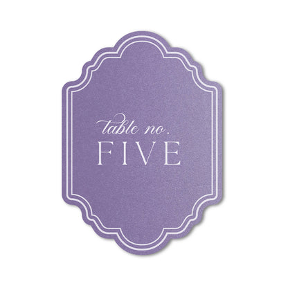 Custom print white ink printed wedding table number card