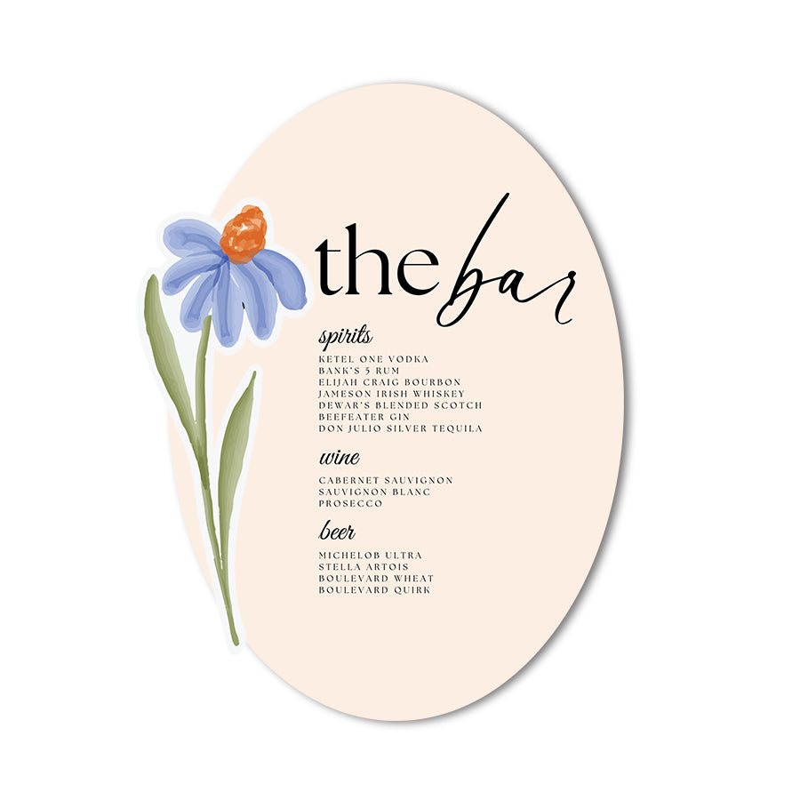 DIY Wildflower Wedding Signage Template | For Welcome Signs, Seating Charts, Bar Menus