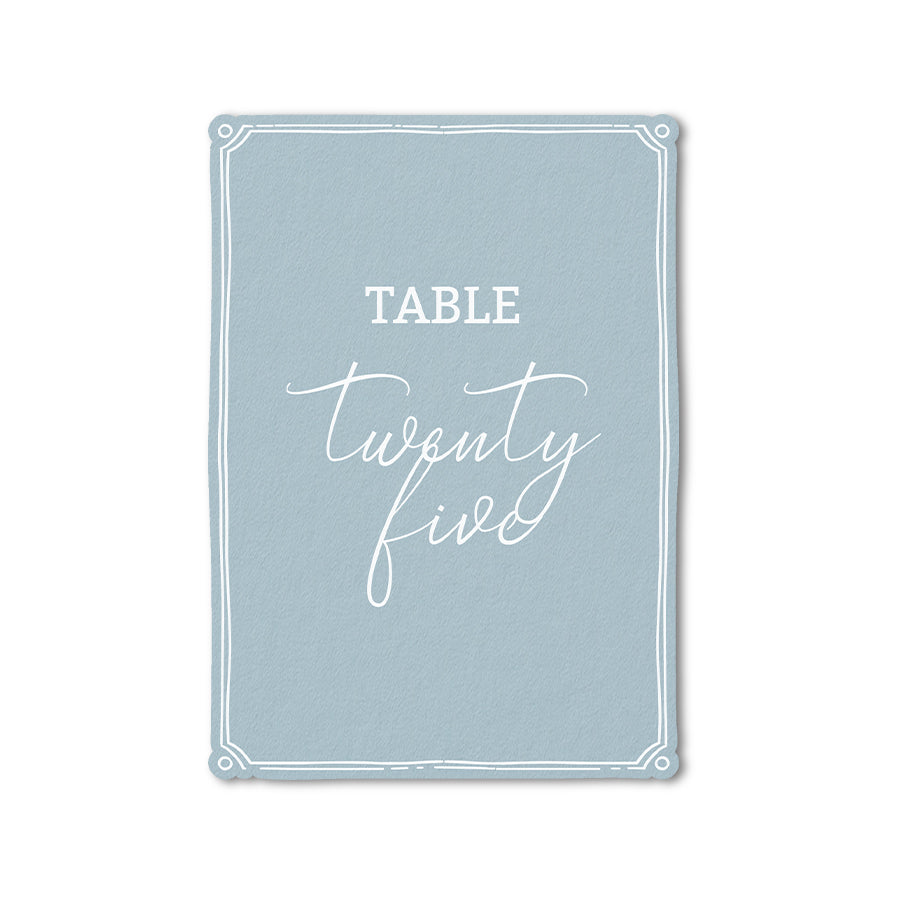White ink printed table number custom shape custom design