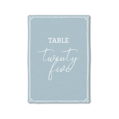 White ink printed table number custom shape custom design