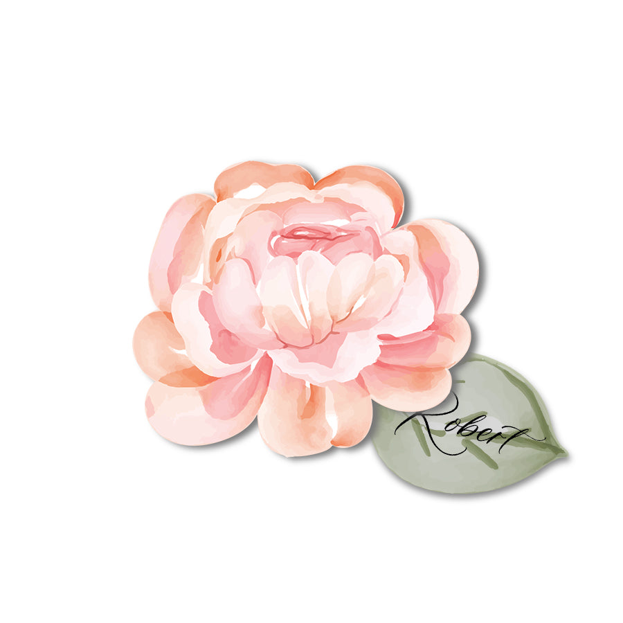 Romantic Peony SVG Template for Place Cards and Wedding Decorating