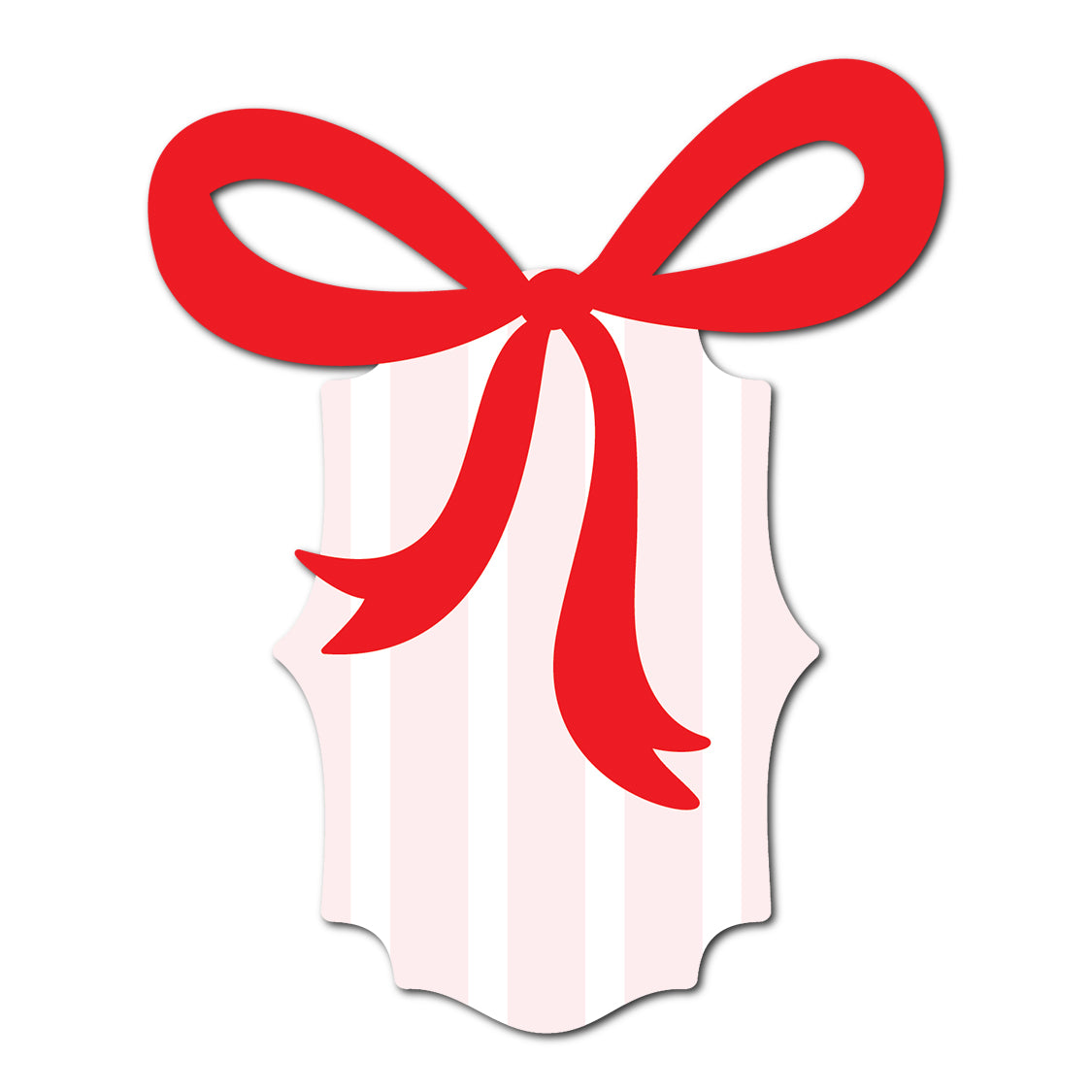French Inspired Bow and Stripes Favor Card | SVG PNG Template - Shape 19
