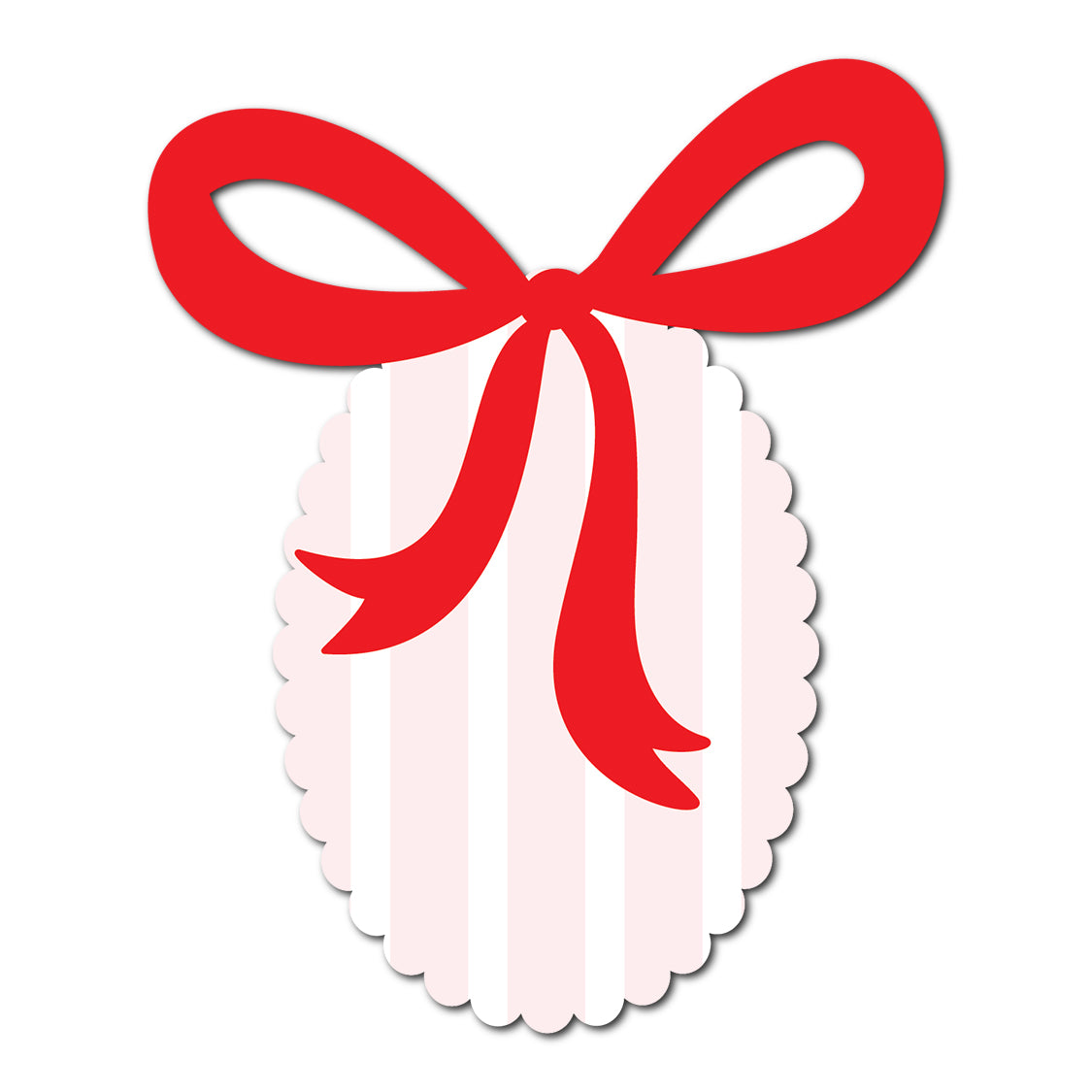 French Inspired Bow and Stripes Favor Card | SVG PNG Template - Shape 1
