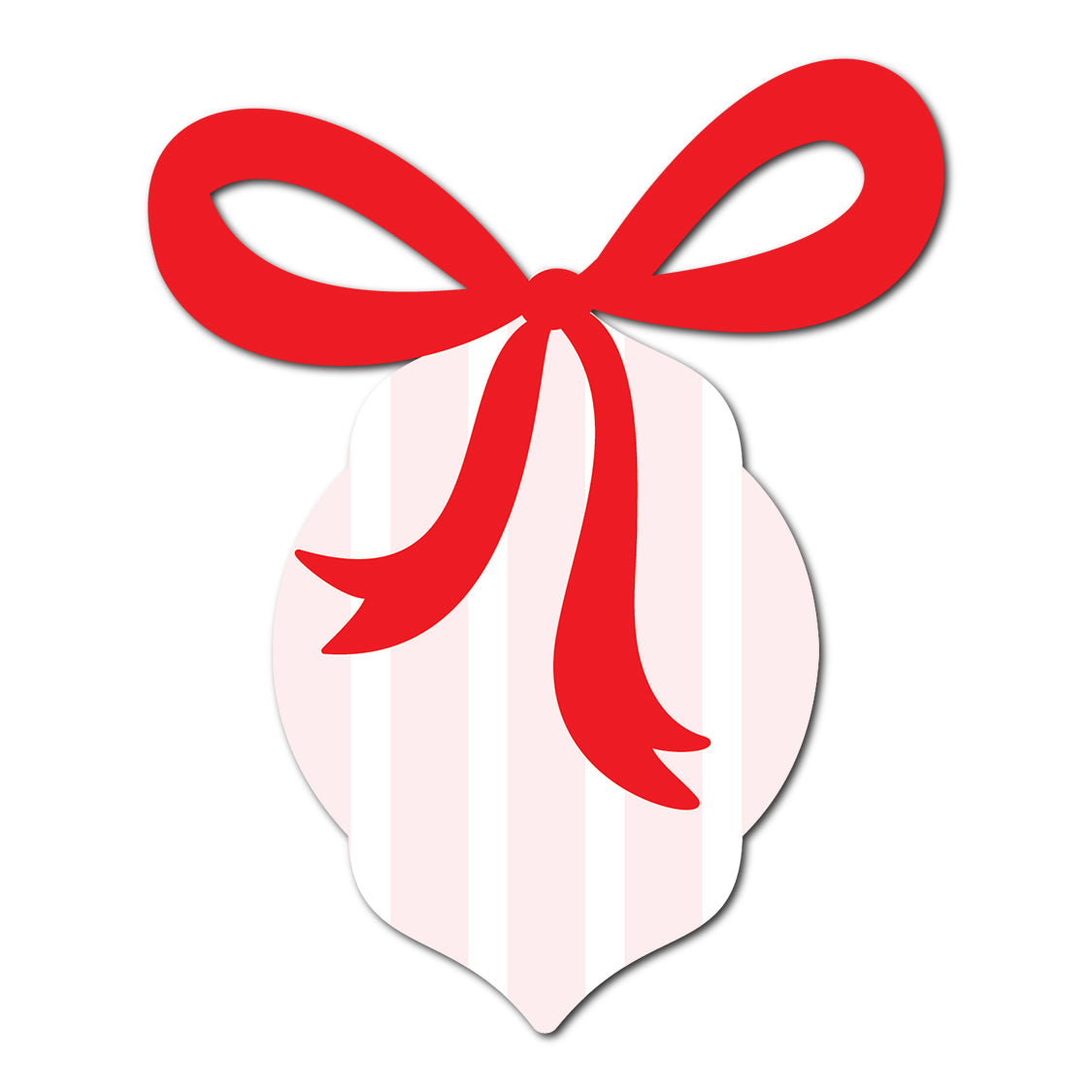 French Inspired Bow and Stripes Favor Card | SVG PNG Template - Shape 21