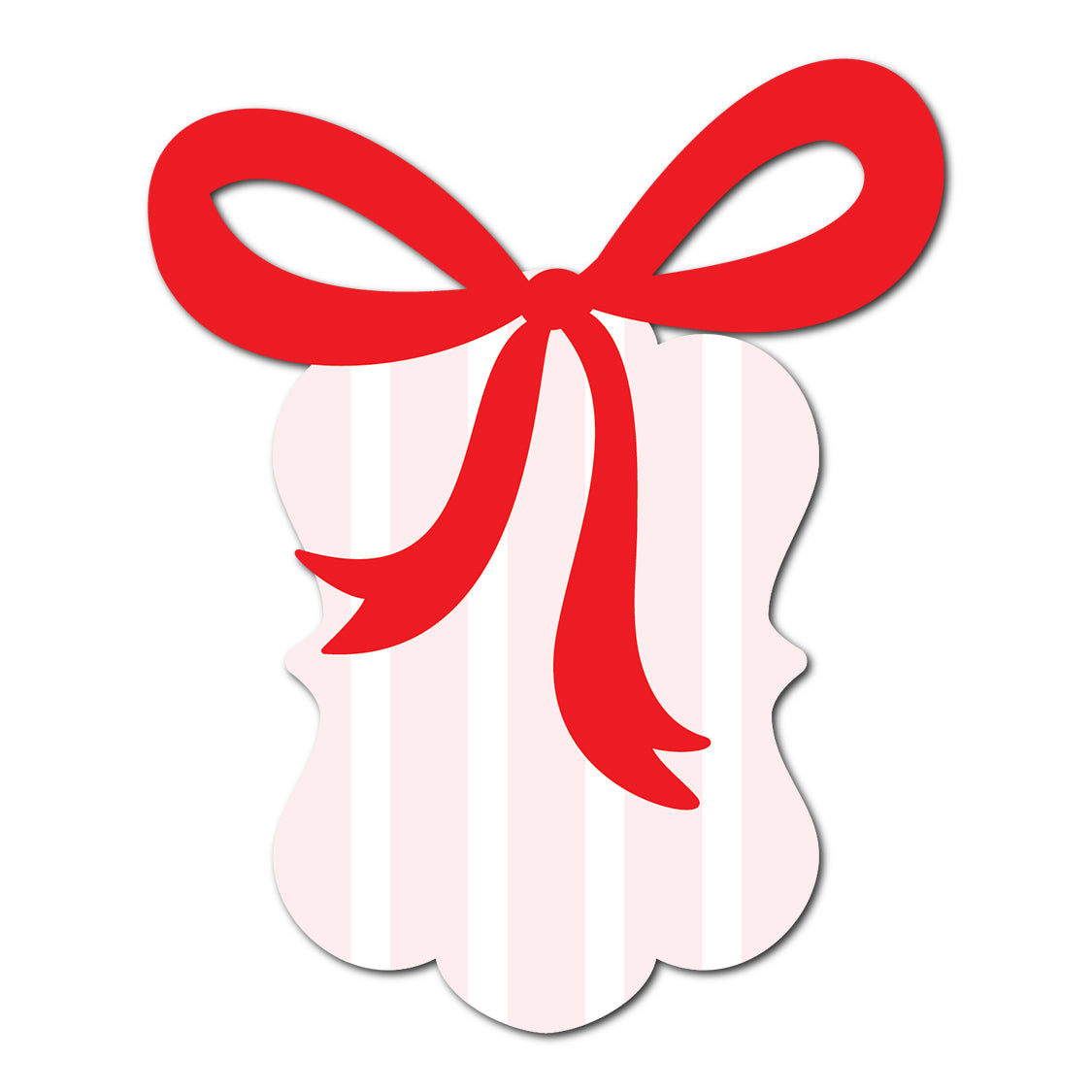 French Inspired Bow and Stripes Favor Card | SVG PNG Template - Shape 5
