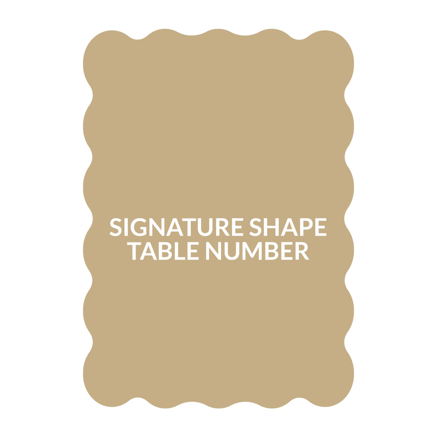 Full Color Print | Signature Shape | Custom Table Number - Wave Shape