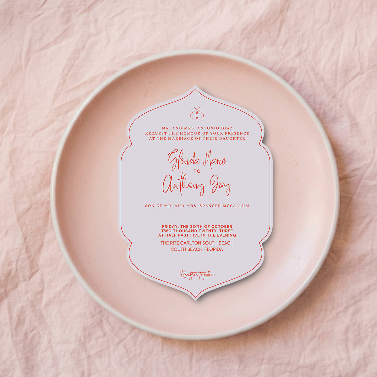 Personalized Wedding Cards | Fully Custom Print | Signature Shape M5
