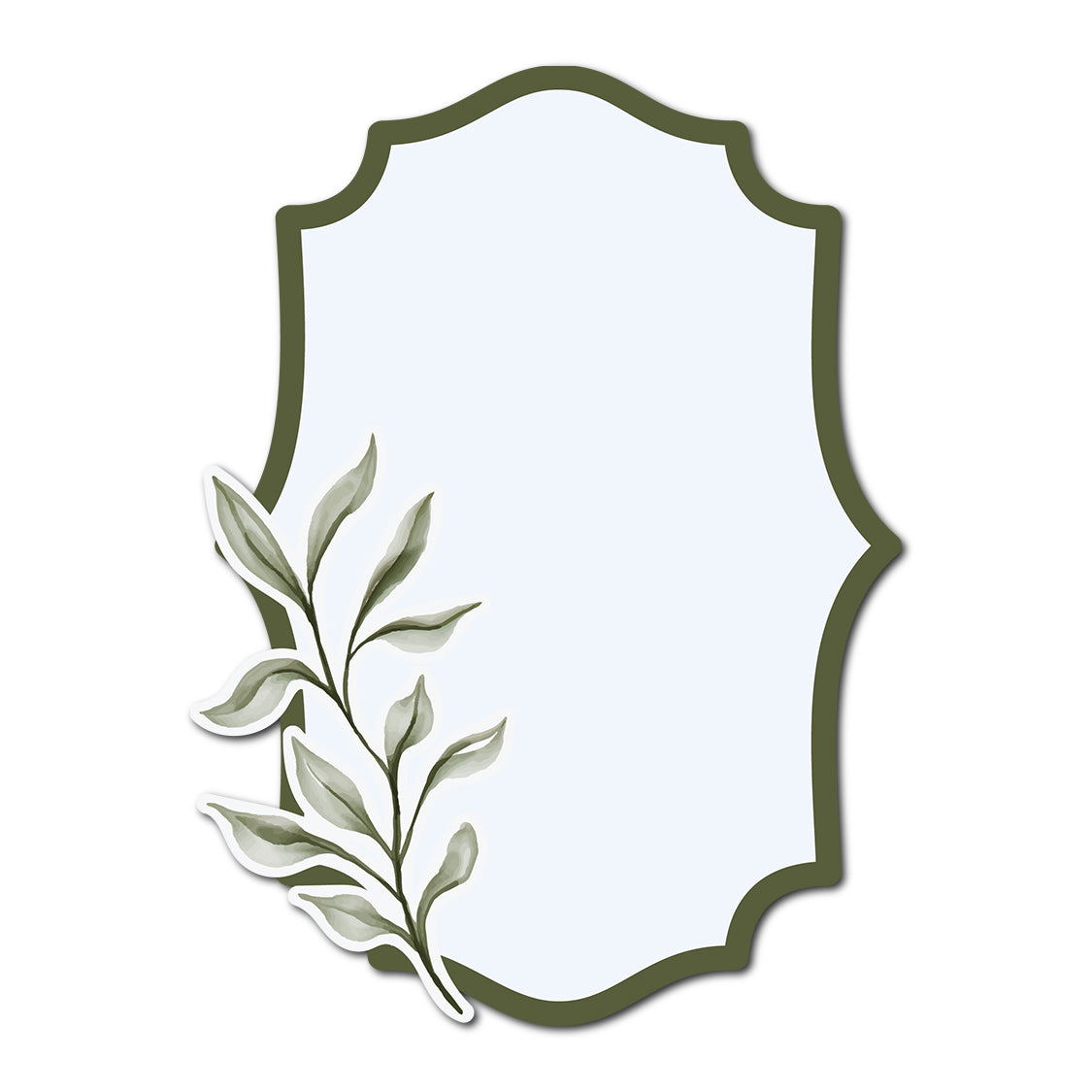 Three-Layer Watercolor Leaf Card Template | SVG PNG Template - Shape 20