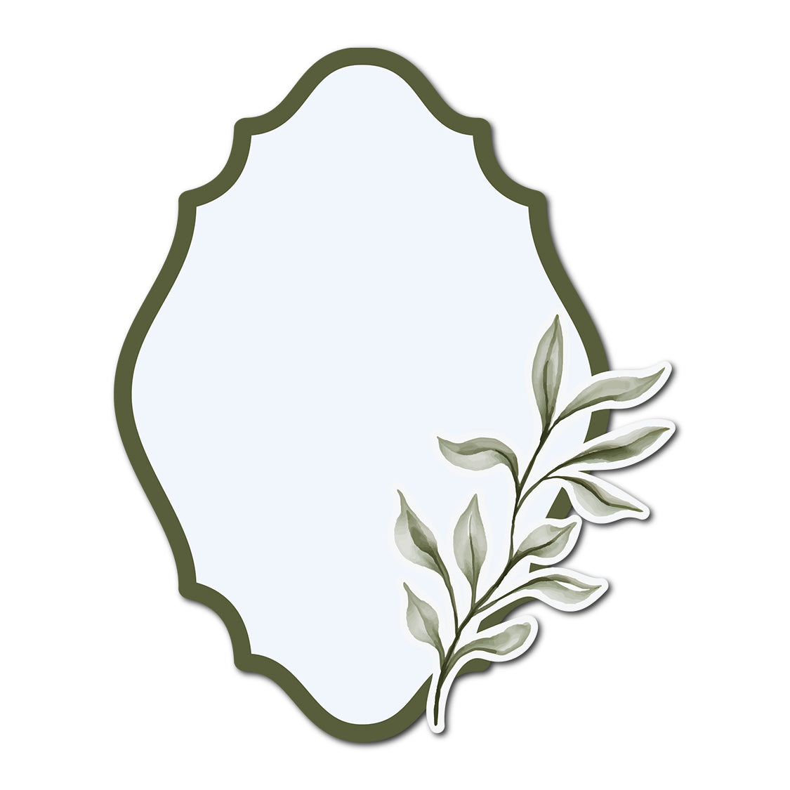 Three-Layer Watercolor Leaf Card Template | SVG PNG Template - Shape 21