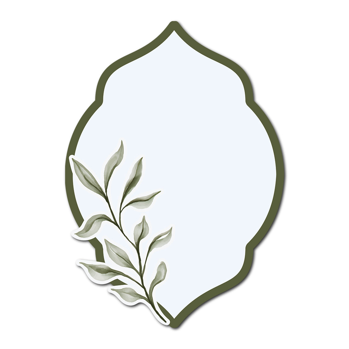 Three-Layer Watercolor Leaf Card Template | SVG PNG Template - Shape 22