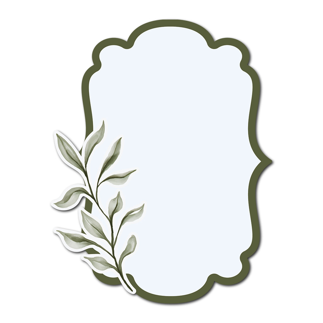 Three-Layer Watercolor Leaf Card Template | SVG PNG Template - Shape 23