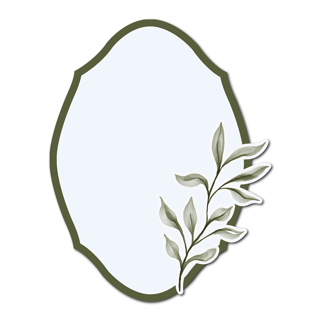 Three-Layer Watercolor Leaf Card Template | SVG PNG Template - Shape 7