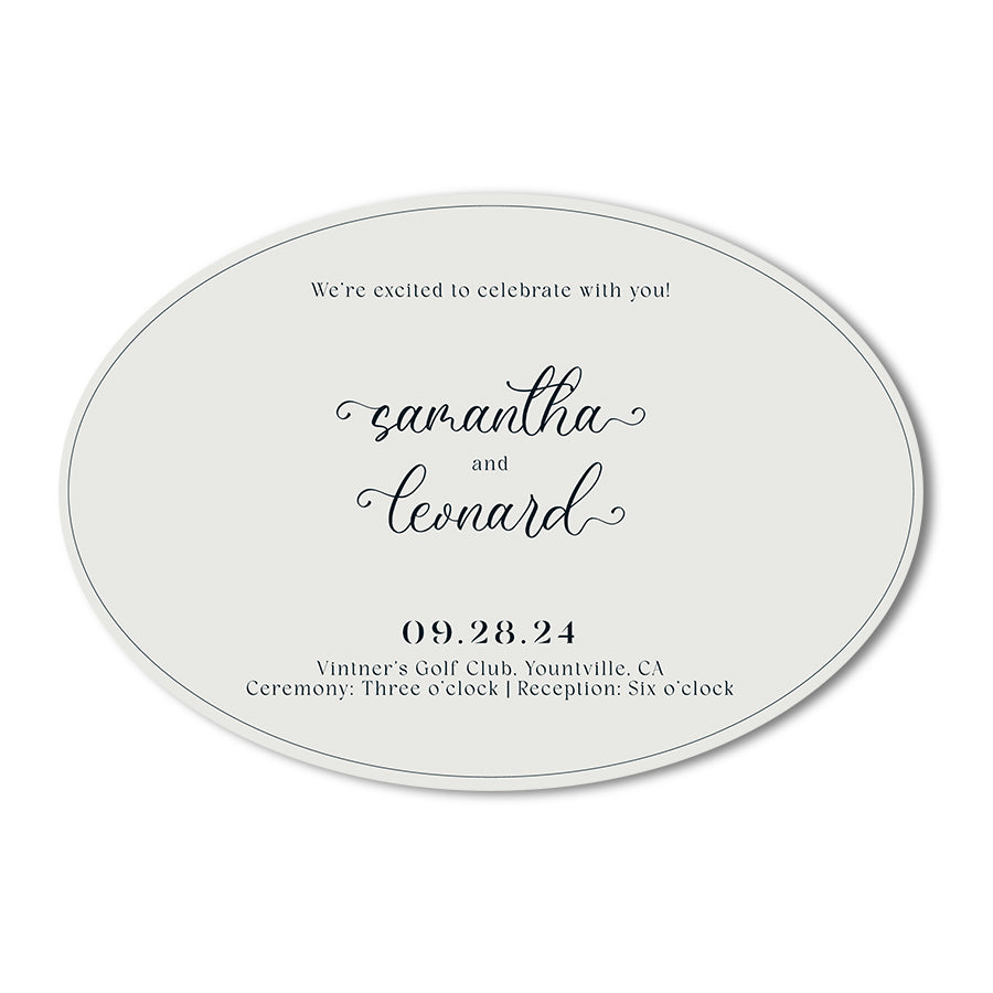 Personalized Wedding Cards | Fully Custom Print | Signature Landscape Oval Shape