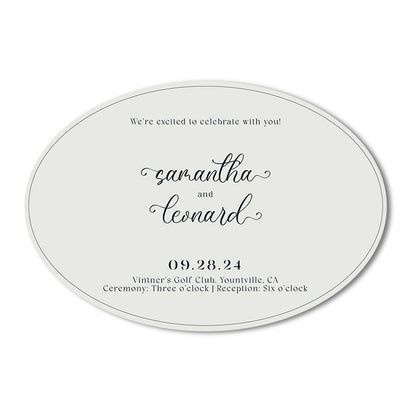 Personalized Wedding Cards | Fully Custom Print | Signature Landscape Oval Shape