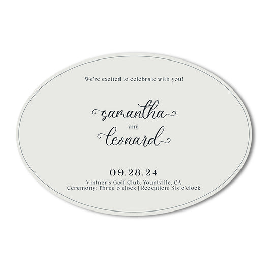 Personalized Wedding Cards | Fully Custom Print | Signature Landscape Oval Shape