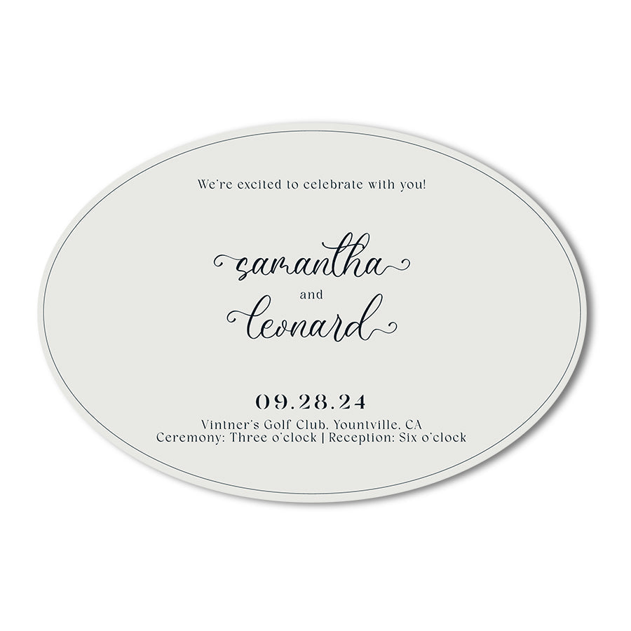 5.625" x 7.75" Portrait 110lb Smooth Ultra White - Oval (Double Side)