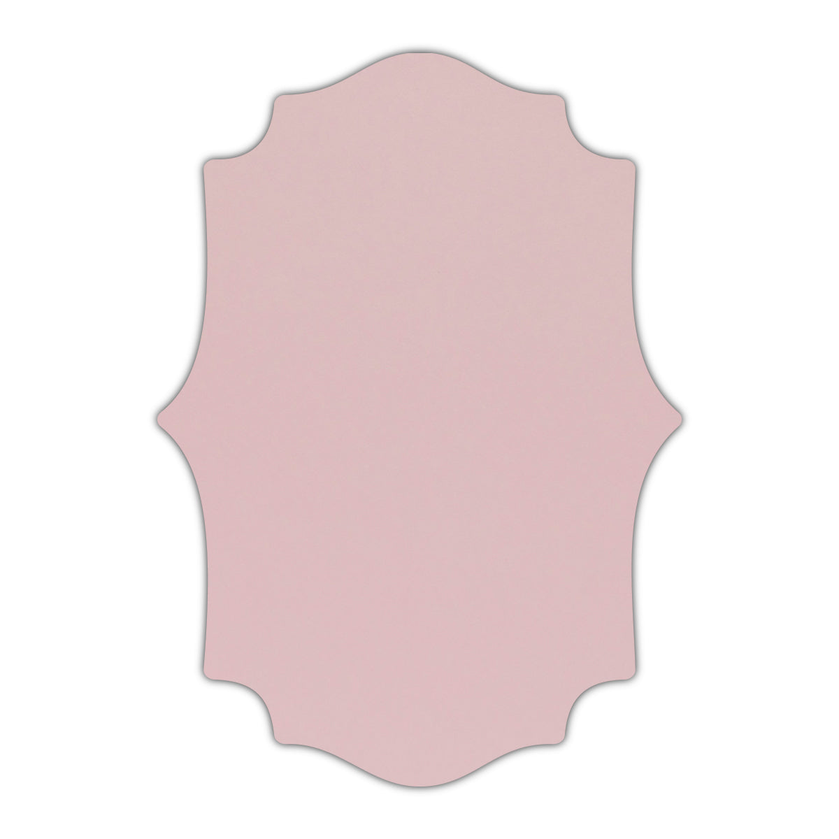 CMYK Print on Shimmer Rose Quartz Cardstock | Shape P10 | 2" x 3"