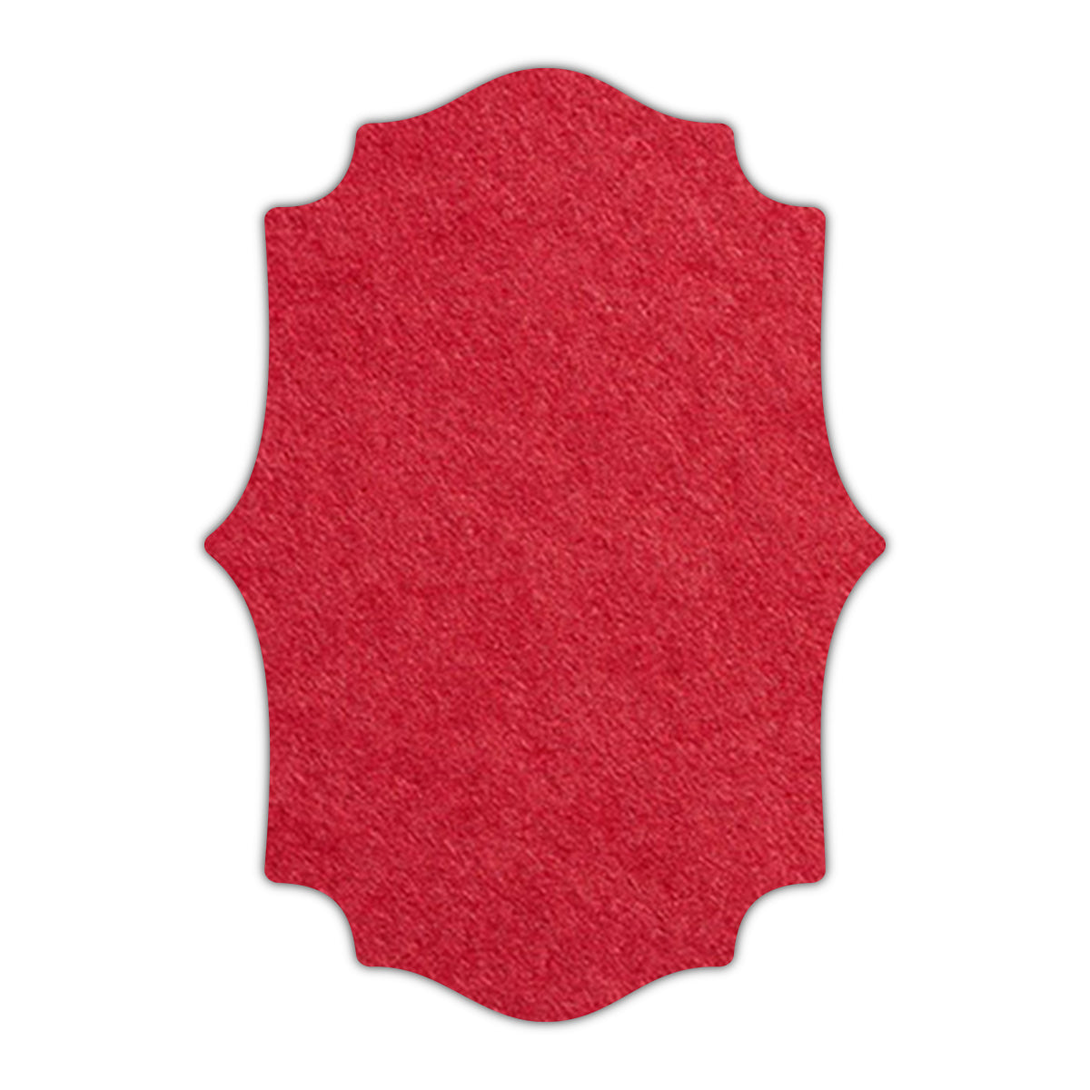 CMYK Print on Scarlet Red Cardstock | Shape P10 | 2" x 3.5"