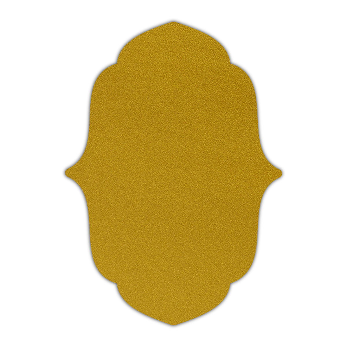 CMYK Print on Shimmer Super Gold Cardstock | Shape P11 | 2" x 3"
