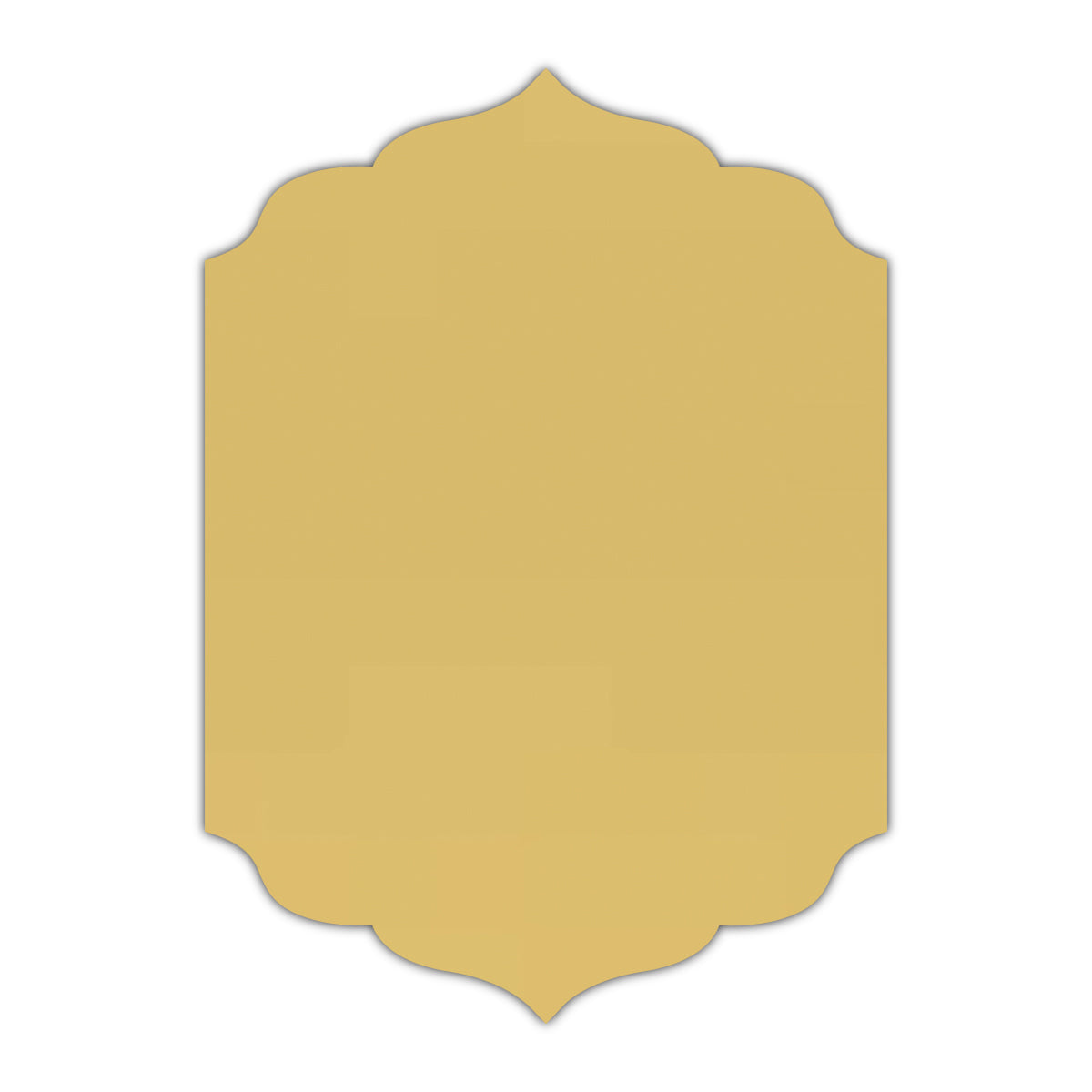 CMYK Print on Shimmer Gold Cardstock | Shape P13 | 2" x 3.5"