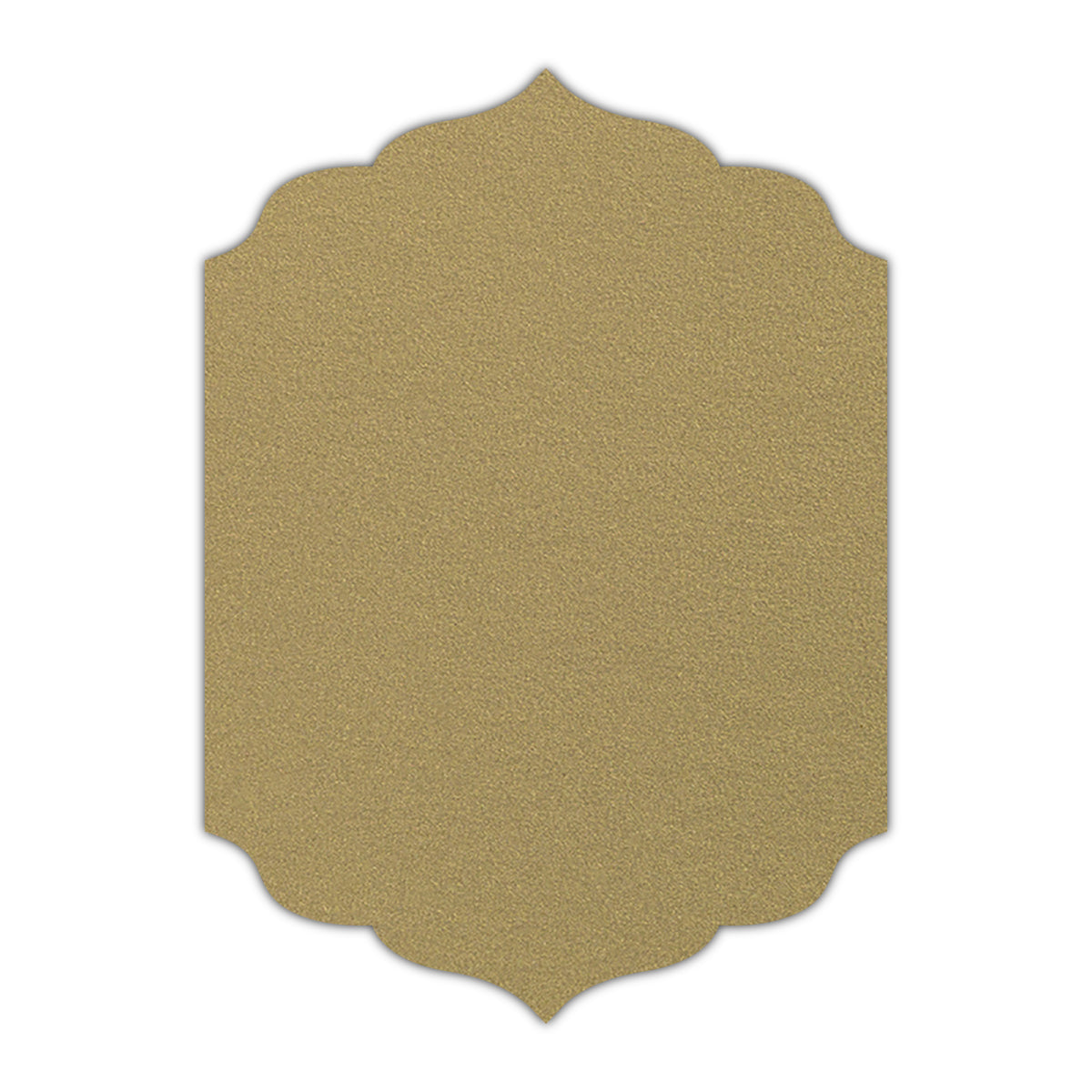 CMYK Print on Shimmer Gold Leaf Cardstock | Shape P13 | 3" x 4"