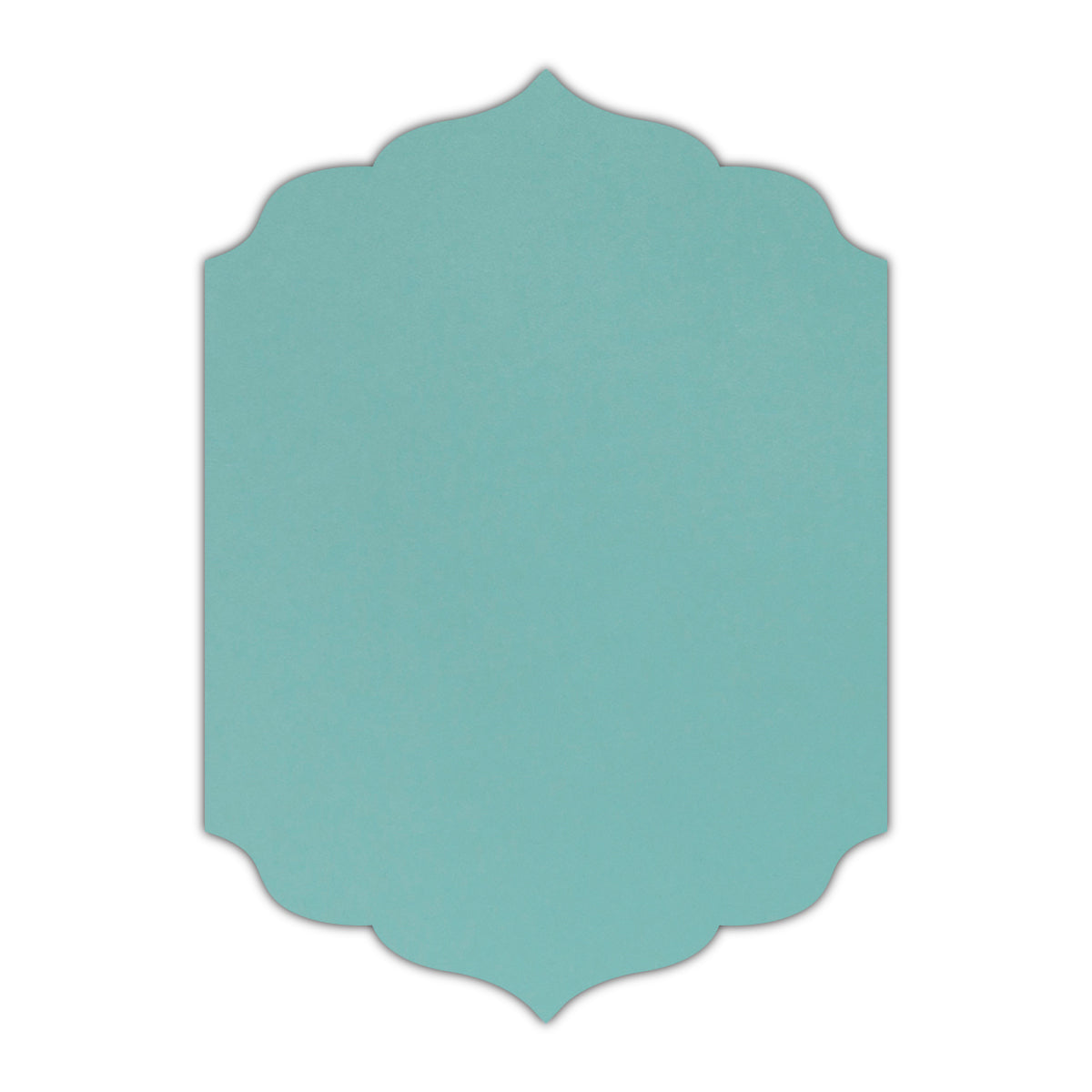 CMYK Print on Shimmer Lagoon Cardstock | Shape P13 | 2" x 3.5"