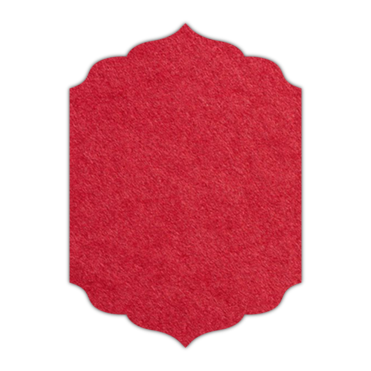 CMYK Print on Scarlet Red Cardstock | Shape P13 | 2" x 3.5"