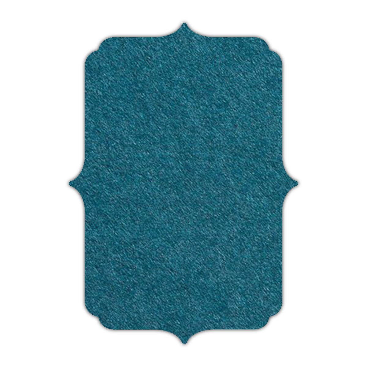 CMYK Print on Dark Teal Blue Cardstock | Shape P19 | 2" x 3"