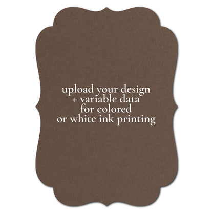 Individually Personalized Wedding Prints on Diecut Cardstock - Shape P207