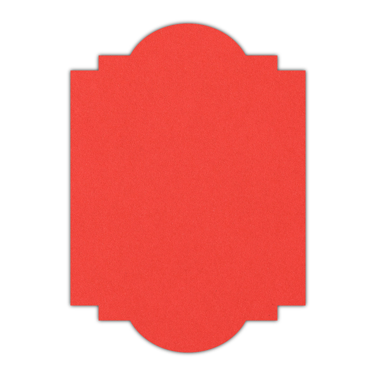 CMYK Print on Bright Red Cardstock | Shape P20 | 2" x 3"