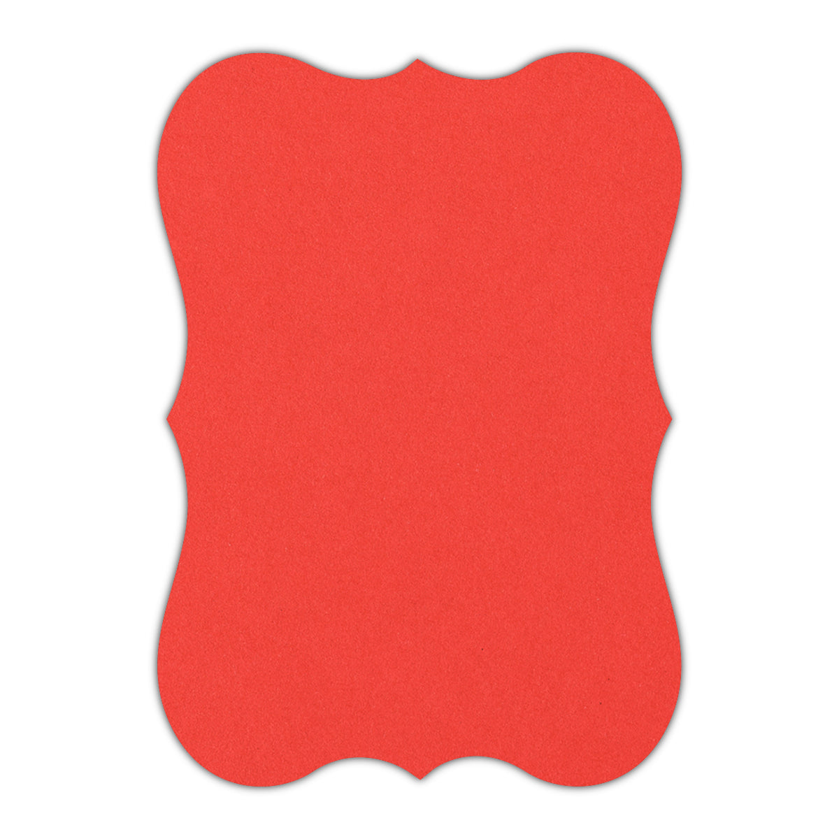 CMYK Print on Bright Red Cardstock | Shape P27 | 3" x 4"